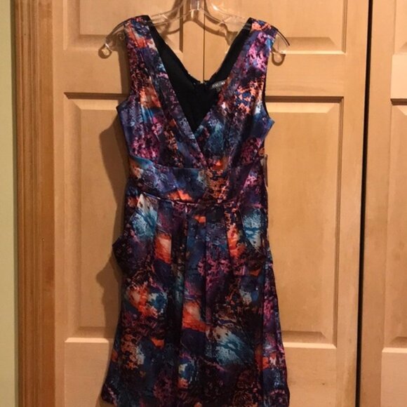 New Roz & Ali Multicolor Sleeveless Dress - Picture 1 of 7